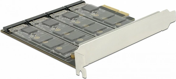 Kartelë zgjerimi PCIe DeLOCK 89888, PCIe x4, 4x M.2 SATA (Key B), RAID 0/1/10, 6 Gbit/s