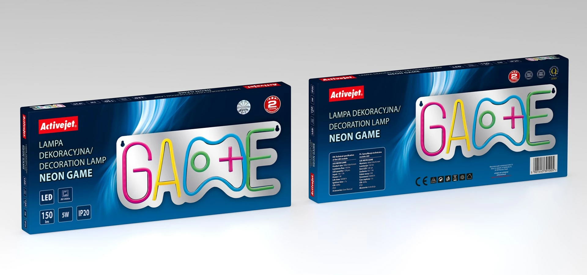 Dritë dekorative LED Activejet AJE-NEON GAME, Multingjyrëshe