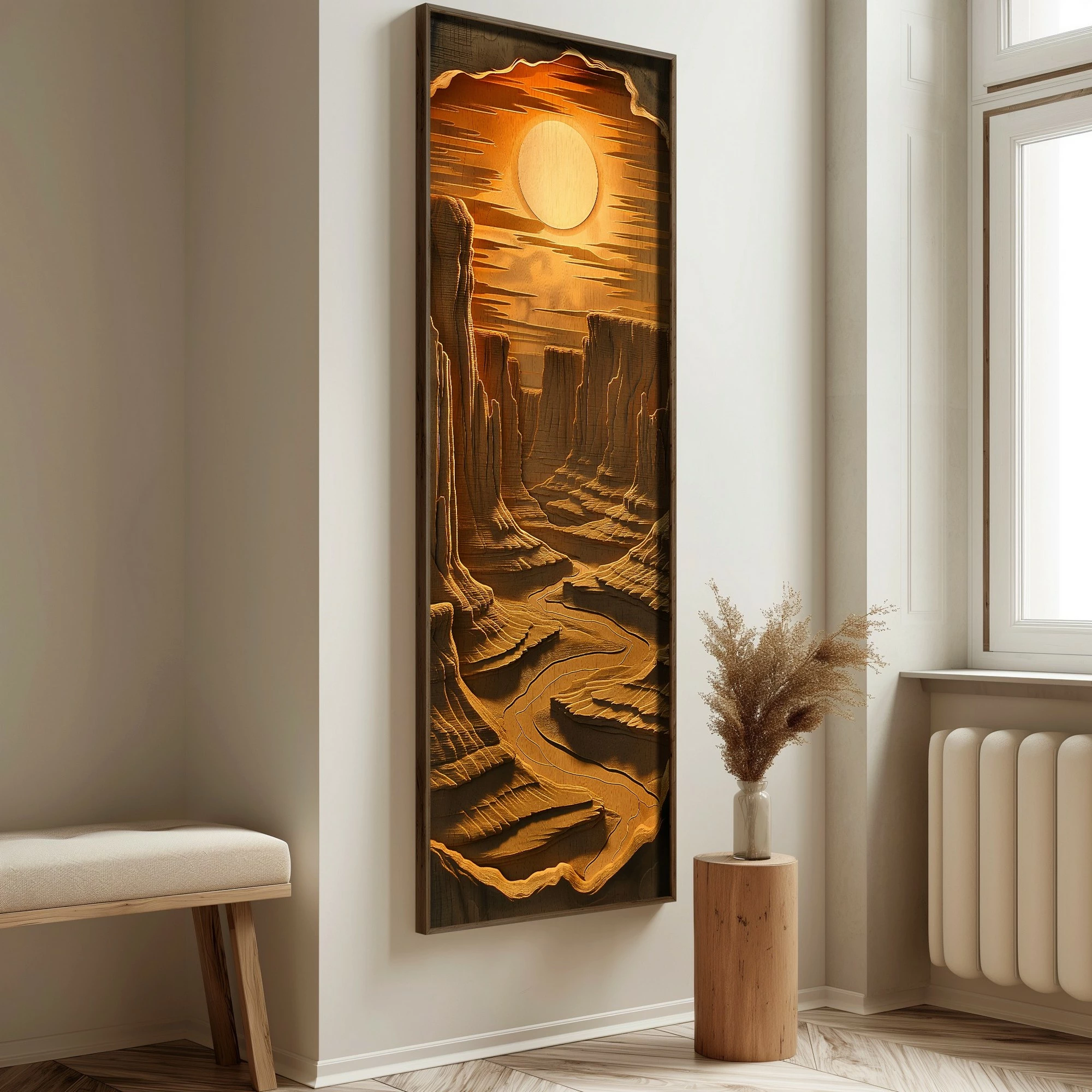 Pikturë dekorative me kornizë MDF, shumëngjyrëshe, Wallity LONG020-S/120-40, 40x120cm