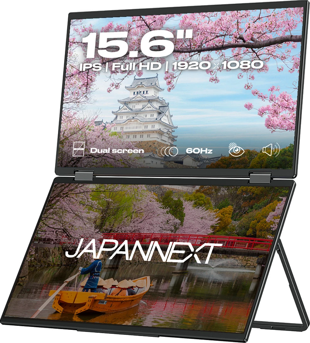 Monitor portativ dual JAPANNEXT JN-DMD-IPS156F, 15.6" Full HD IPS, 60Hz, i zi