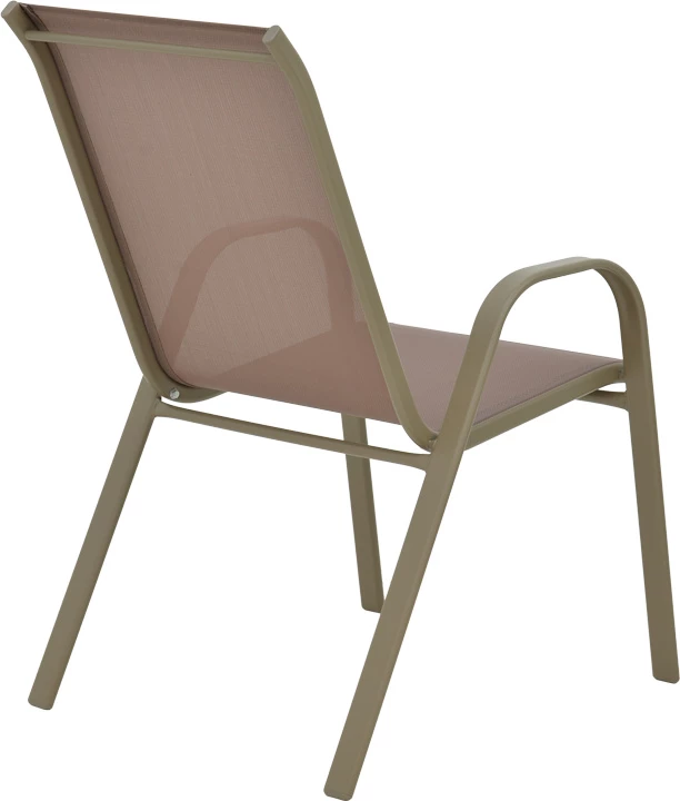 Tavolinë me karrige Ensure-Calan, metal-xham, ngjyrë shampanjë, 140x80x70cm