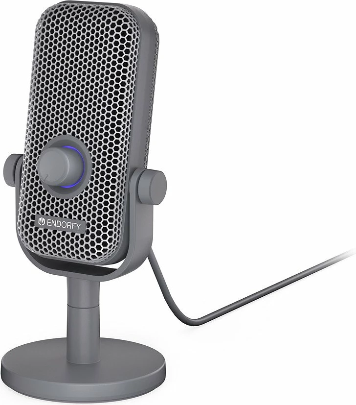 Mikrofon Endorfy Solum Voice S Alt EY1B024, kondensator kardioid, USB-C + 3.5 mm, me stand, gri