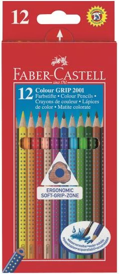 Lapsa ngjyrash Faber-Castell Colour Grip 2001 FC-112412, 12 copë, shumëngjyrëshe