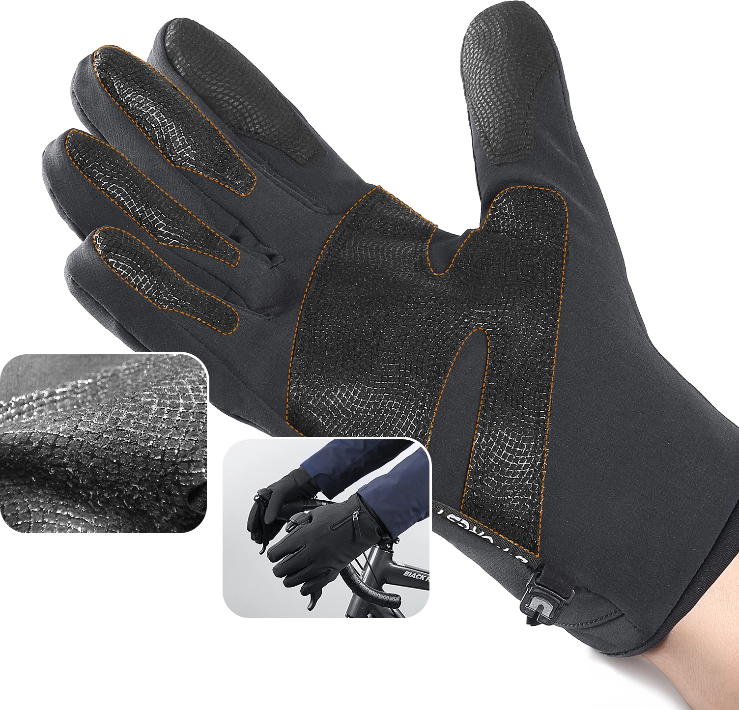 Doreza sportive Hurtel për telefon, antirrëshqitëse, dimërore, XL, të zeza