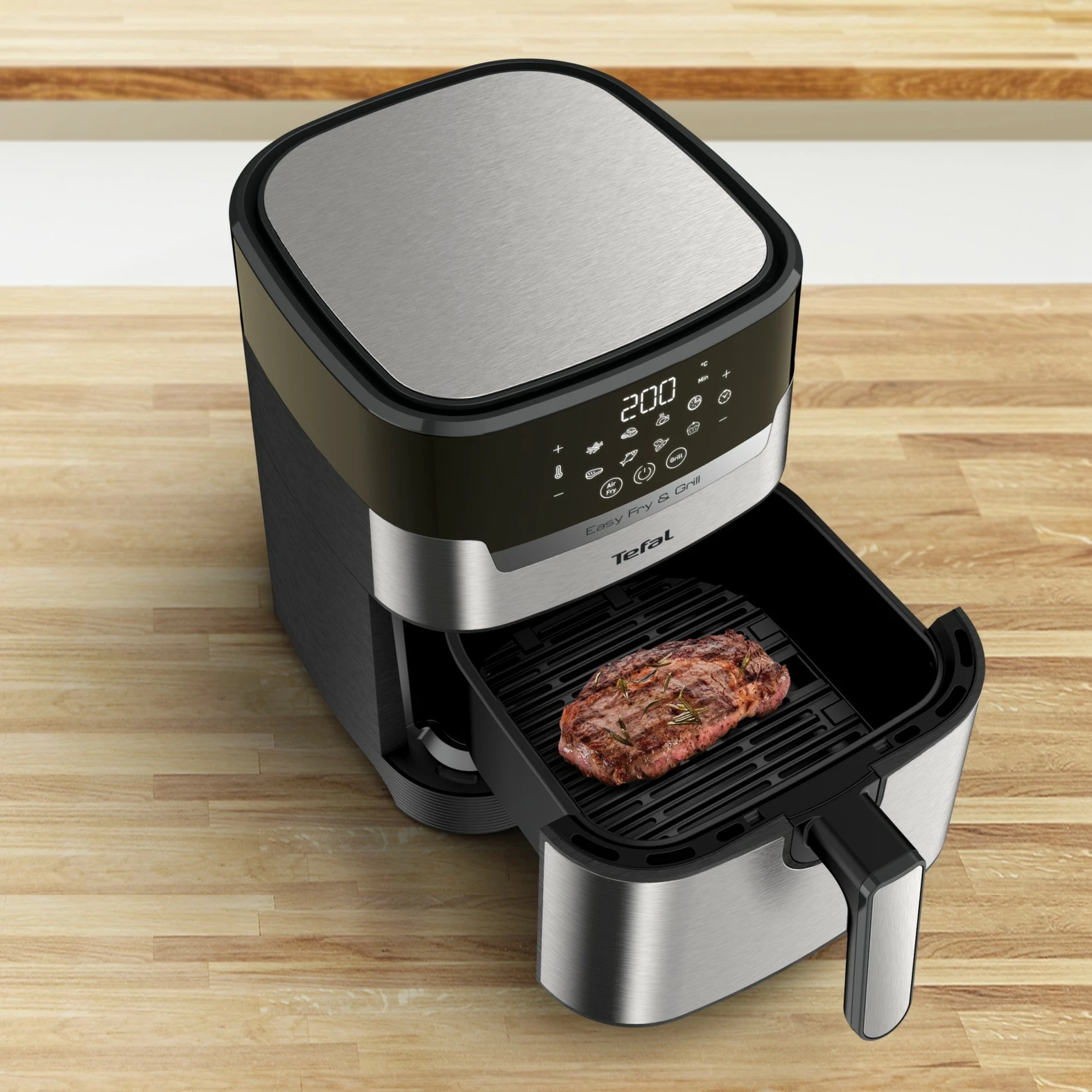 Fritezë me ajër të nxehtë Tefal Easy Fry & Grill EY505D, 4.2 L, çelik inox