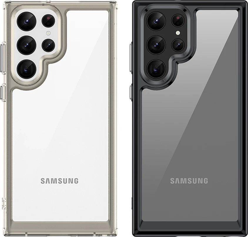 Mbështjellës Hurtel Outer Space Case për Samsung Galaxy S22 Ultra, i fortë me kornizë xheli, Kuq