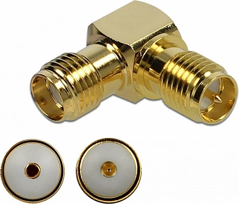 Adapter RF DeLOCK 89953, SMA/RP-SMA, 50 Ω, 90°, Gold
