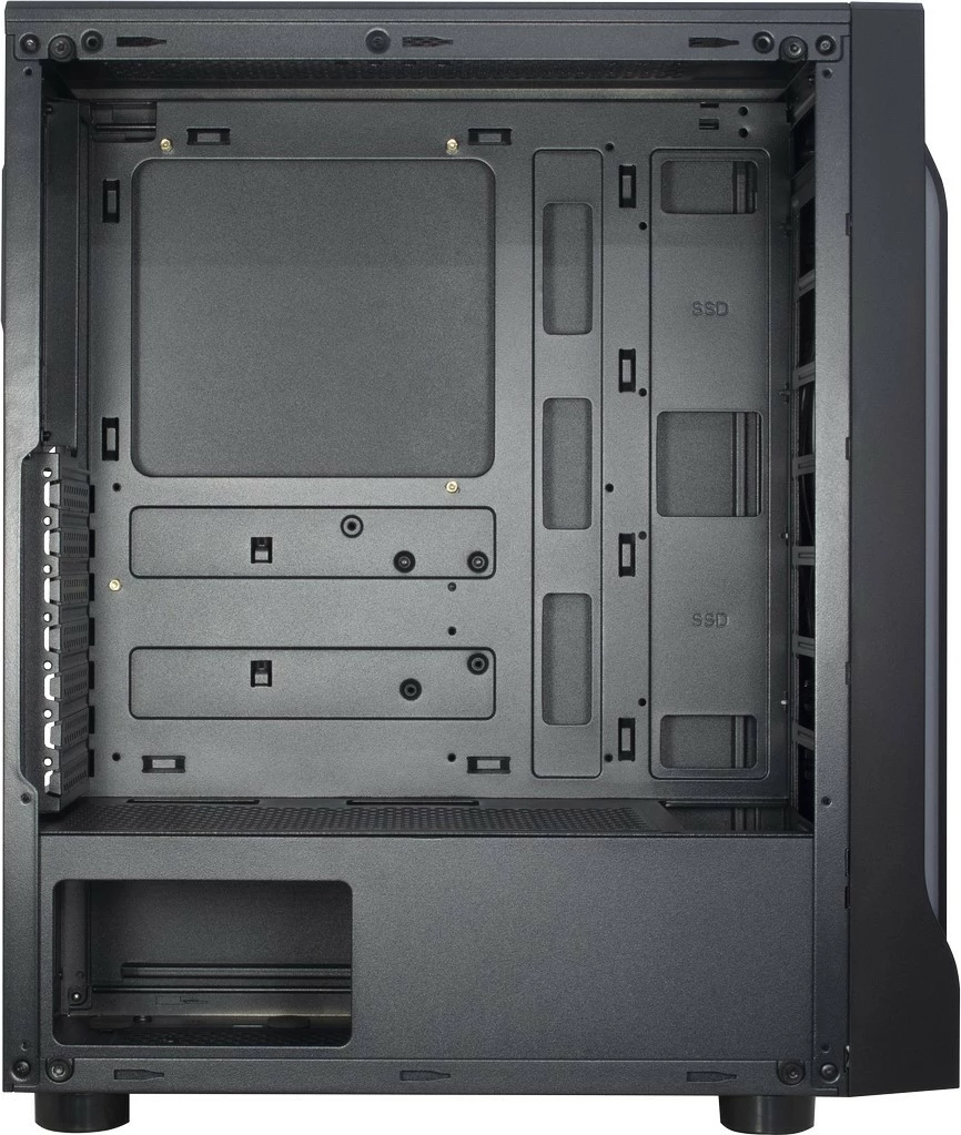 Kasë Inter-Tech A-3411 Creek, Tower, ATX/micro ATX/ITX, xham i temperuar, RGB, e zezë