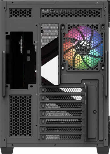 Kasë XYZ PC GEAR Qubex X-CS-QUBEX-B Midi Tower ATX, xham i temperuar, 4x ventilatorë ARGB 120mm, USB Type-C, e zezë