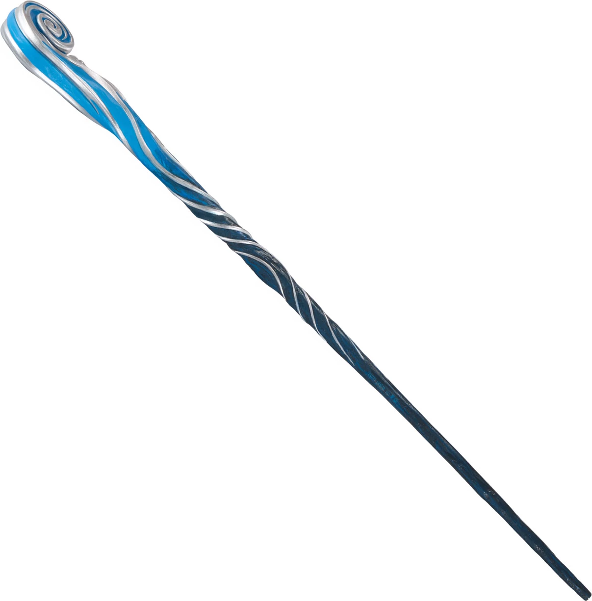 Shkop magjik Noble Collection Harry Potter Celebration Wand 2025, 37 cm, rrëshirë, me mbajtëse metalike + badge enamel, blu/argjend