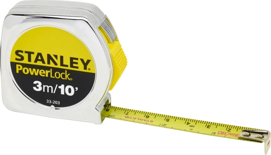 Metër shirit Stanley PowerLock ABS 0-33-203, 3 m/10 ft, 12.7 mm, metric/inch