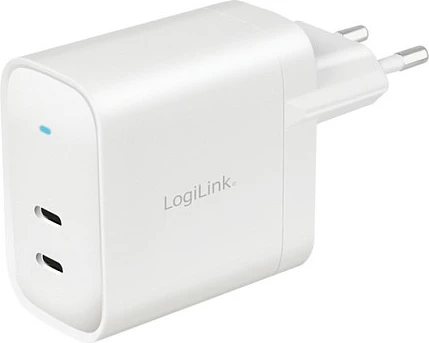 Karikues LogiLink 2xUSB-C 40W i bardhë