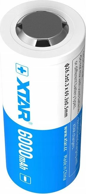 Bateri Li-Ion Xtar 26650-6000PCM 6000mAh 3.7V me mbrojtje PCM, 1 copë