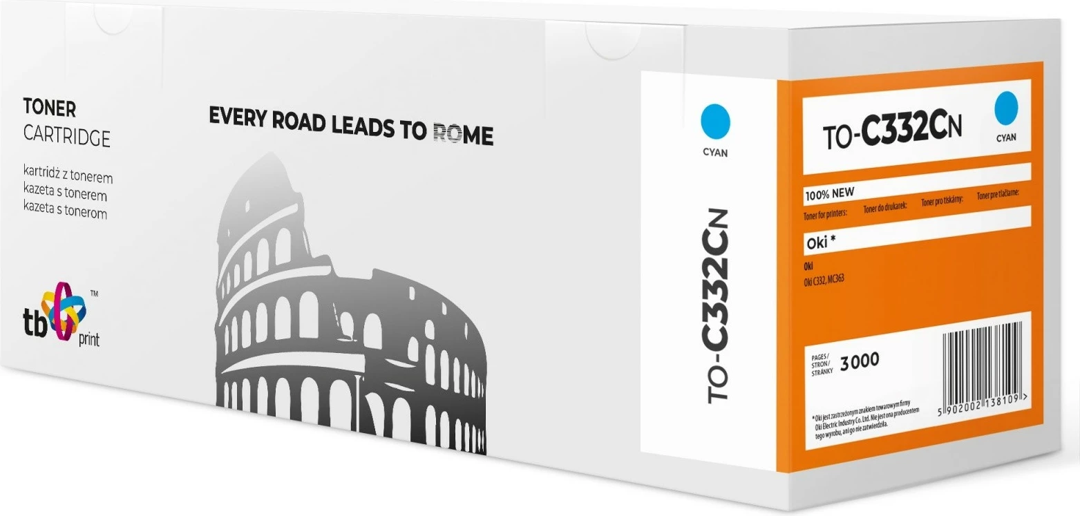 Toner TB Print TO-C332CN për Oki C332/MC363, Cyan