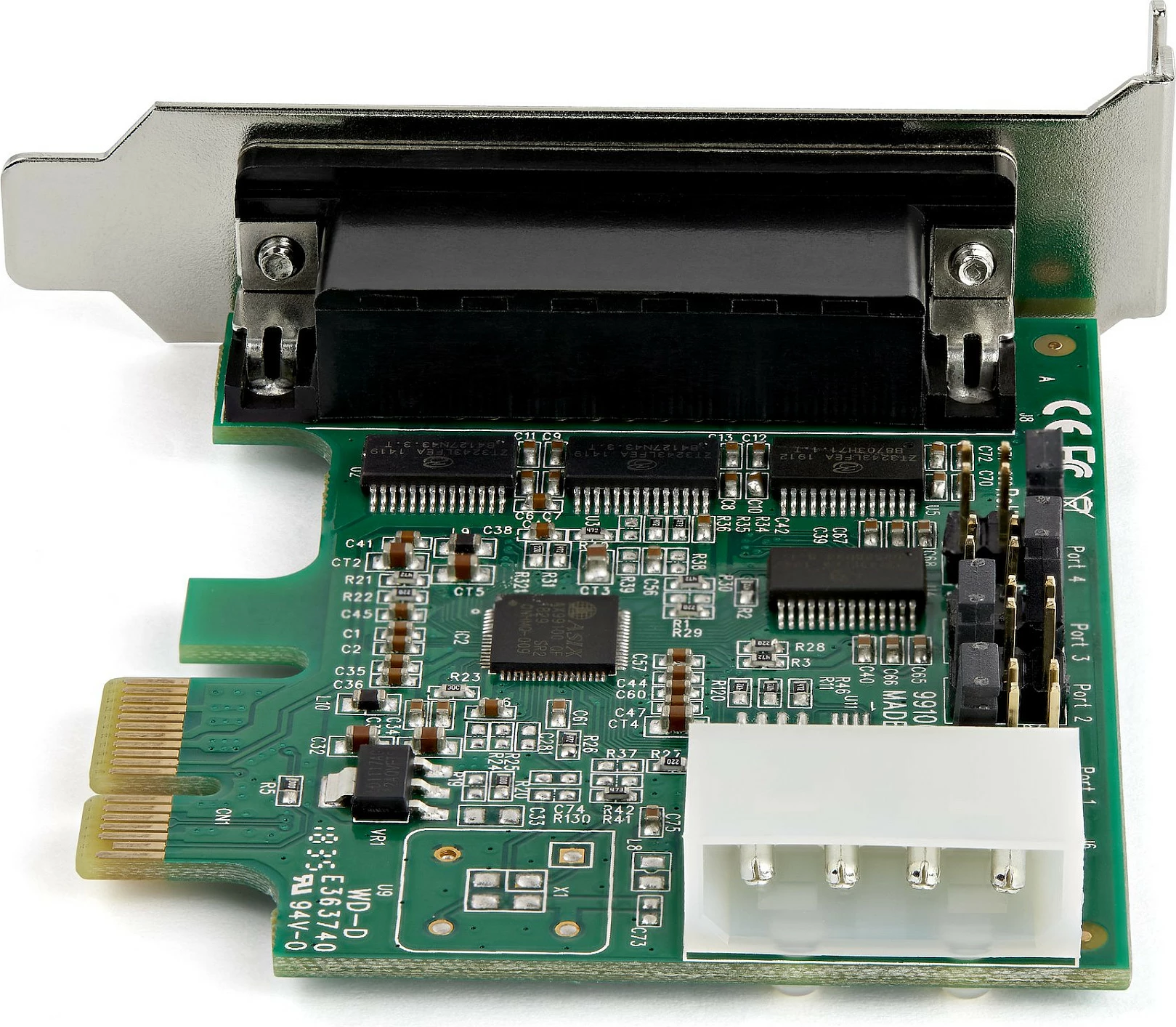 Kartë zgjerimi PCIe seriale StarTech 4x RS-232 (DB9), 16950 UART, Low Profile, FIFO 256B, e gjelbër