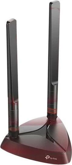 Kartë rrjeti Wi‑Fi 6 PCIe, TP-Link Archer TX3000E, AX3000, Bluetooth 5.0, antena me bazë magnetike, e zezë e kuqe