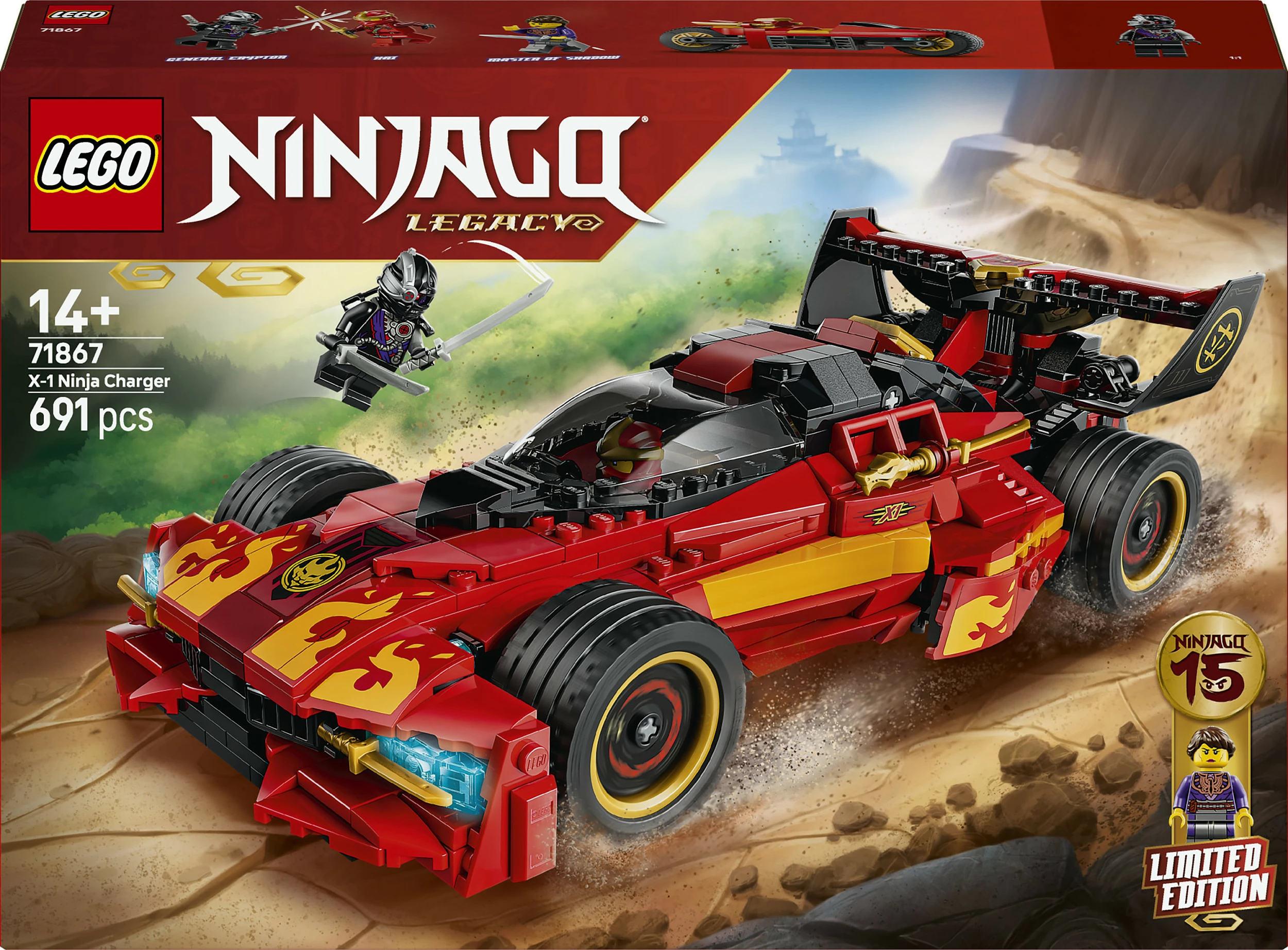 Set ndërtimi LEGO NINJAGO Legacy 71867 X-1 Ninja Supercar (15-vjetori), 691 copë, shumëngjyrësh
