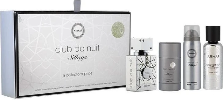 Set Eau de Parfum Armaf Club de Nuit Sillage 30ml + deodorant spray 50ml + deodorant stick 75g + hair mist 55ml