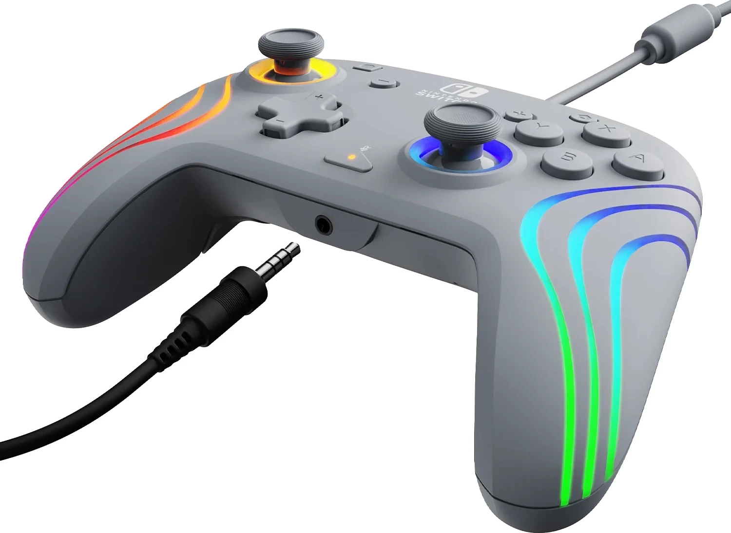 Kontrollor me kabllo PDP Afterglow Wave për Nintendo Switch/Switch OLED, gri