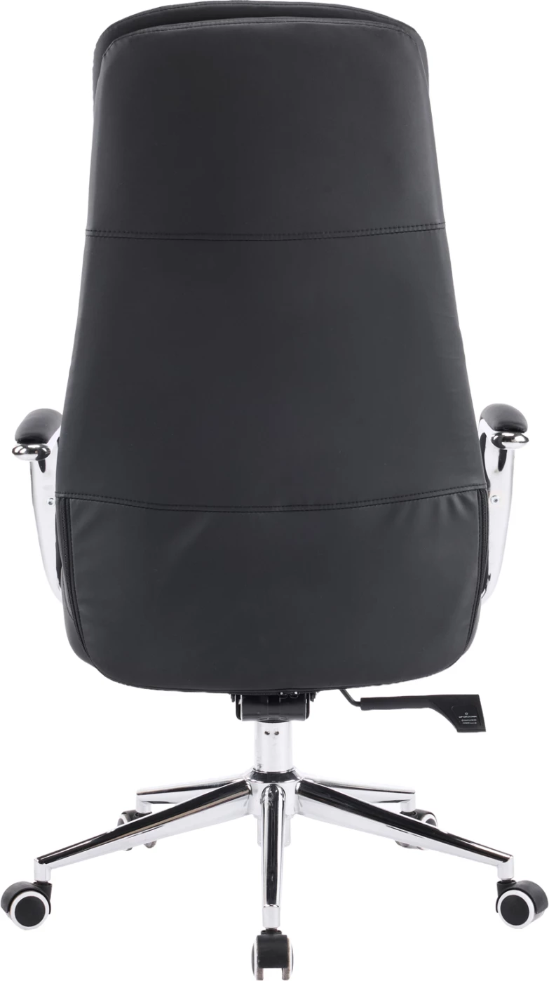 Karrige zyre SONTY, lëkurë PU e zezë, bazë kromi, FH18354.01, 64x68x125cm