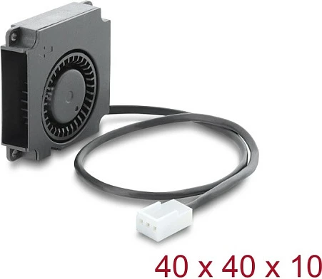 Ventilator ftohës radial DeLOCK 40x40x10mm, 12V DC, 3-Pin, kabllo 0.3m, i zi