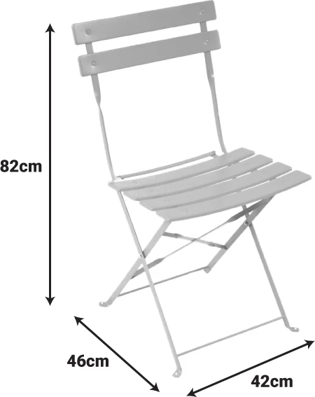 Karrige Bistro metalike palosëse, ngjyrë bezhë, set prej 2 copë, 42x46x82cm