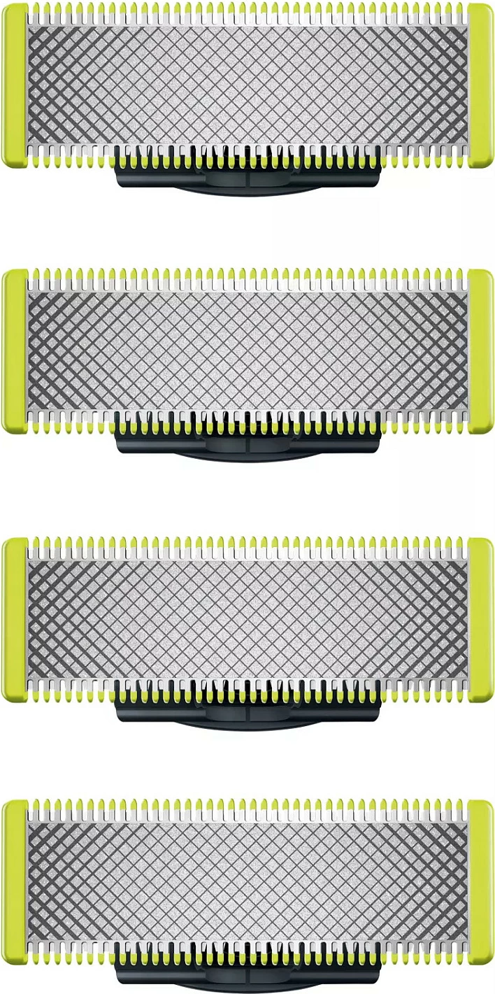 Tehe zëvendësues për Makinë rroje Philips OneBlade QP240/50, 4 copë, argjend/jeshile e çelët