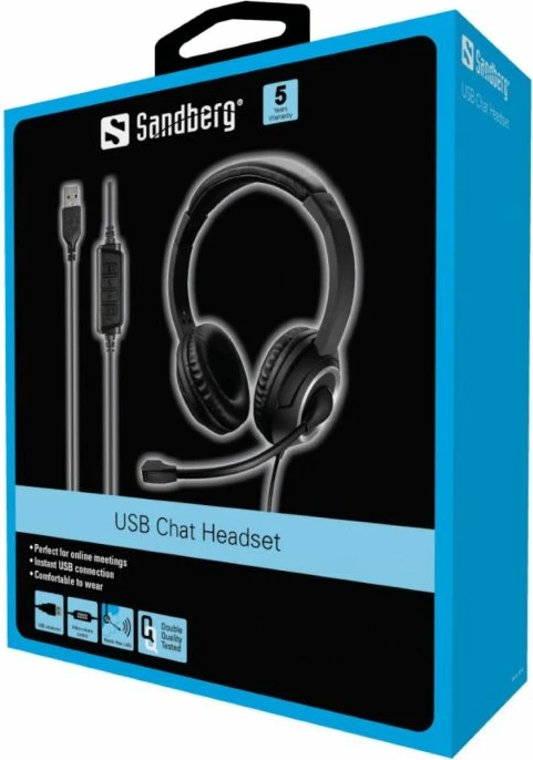 Kufje USB me mikrofon Sandberg 126-16, kabllo 1.8 m, USB-A, 40 mm, e zeza
