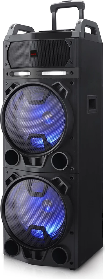 Altoparlant Bluetooth Aiwa KBTUS-900 100W RMS, LED blu, karaoke, set me 2 mikrofonë wireless, i zi