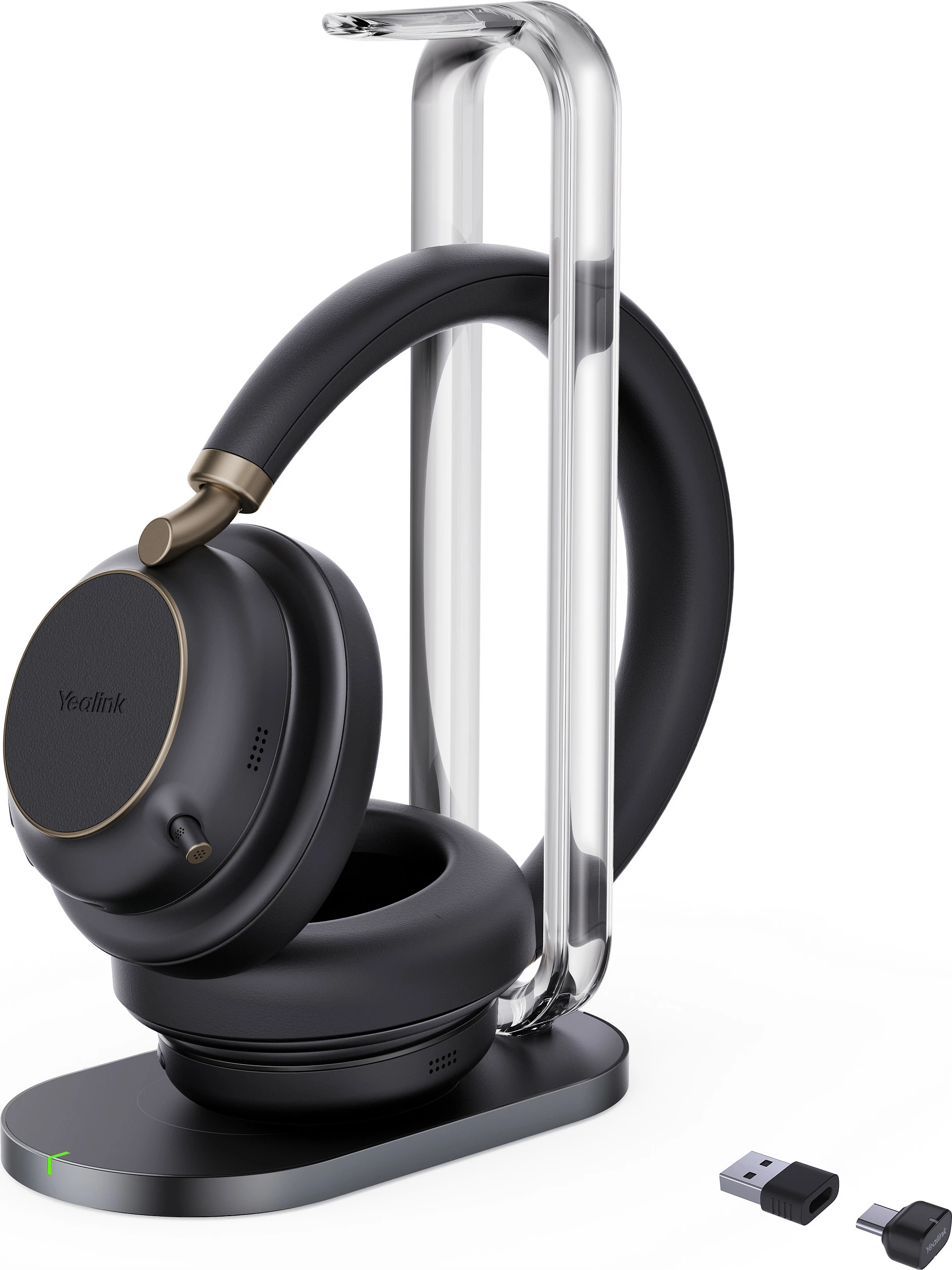 Kufje Yealink BH76 Plus me bazë karikimi, Teams, USB-C/A, e zezë