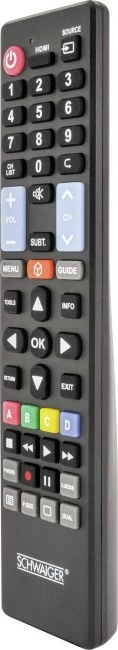 Telekomandë Schwaiger UFB100U533, për TV, me butona shtypës, e zezë