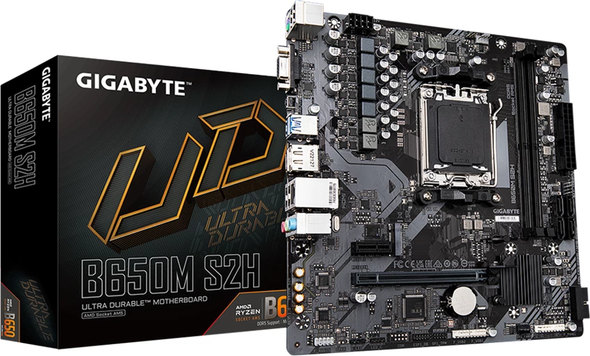 Pllakë amë GIGABYTE B650M S2H, Socket AM5, B650, 2x DDR5, 1x M.2, 4x SATA, Micro ATX