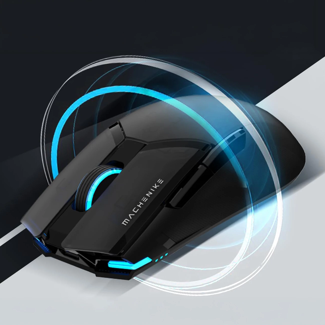 Maus gaming wireless Machenike M7 Pro, PAW3395, 26000 DPI, 74g, RGB, USB-C, zi