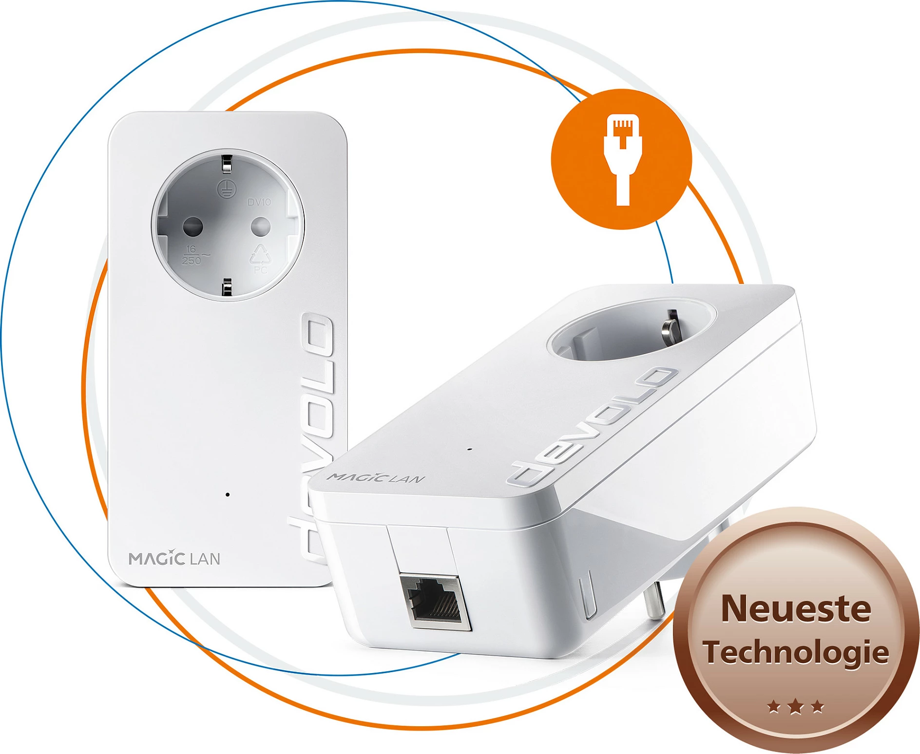 Adapter Powerline Devolo Magic 1 LAN Starter Kit, 1200 Mbit/s, Gigabit Ethernet, prizë e integrume, i bardhë