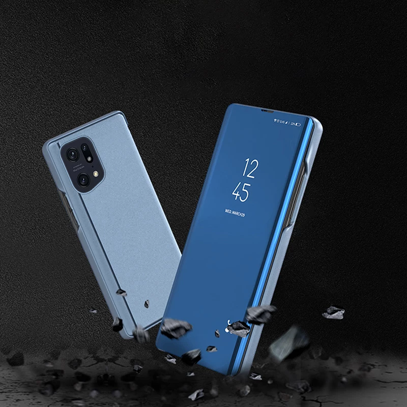 Mbështjellës Hurtel Clear View Case për Oppo Find X5 Pro, me kapak, i zi