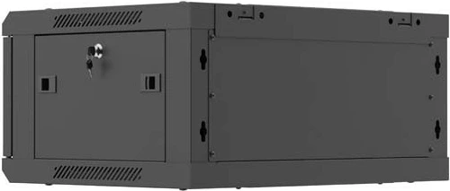 Kabinet rack për mur 19\" Lanberg WF01-6404-00B 4U 600x450, i zi, flat pack