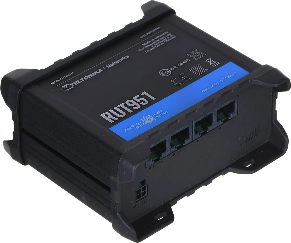 Ruter celular Teltonika RUT951, 4G LTE, 4 porta LAN, 2 SIM, Alumini