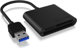 Lexues i jashtëm kartelash ICYBOX IB-CR301-U3 USB 3.2 Gen 1 (Type-A), për SD/microSD/CF, deri 5 Gbit/s, kapacitet deri 2 TB, alumini, i zi