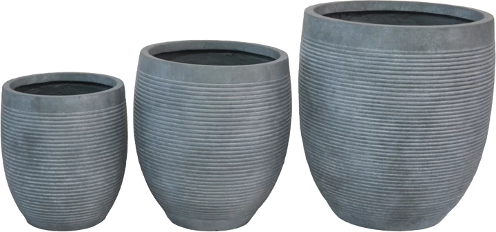 Set 3 copë vazo Berzoka, qeramike, ngjyrë antracit