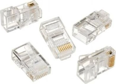 Lidhës rrjeti Gembird LC-8P8C-001/100, RJ-45, set 100 copë, transparent