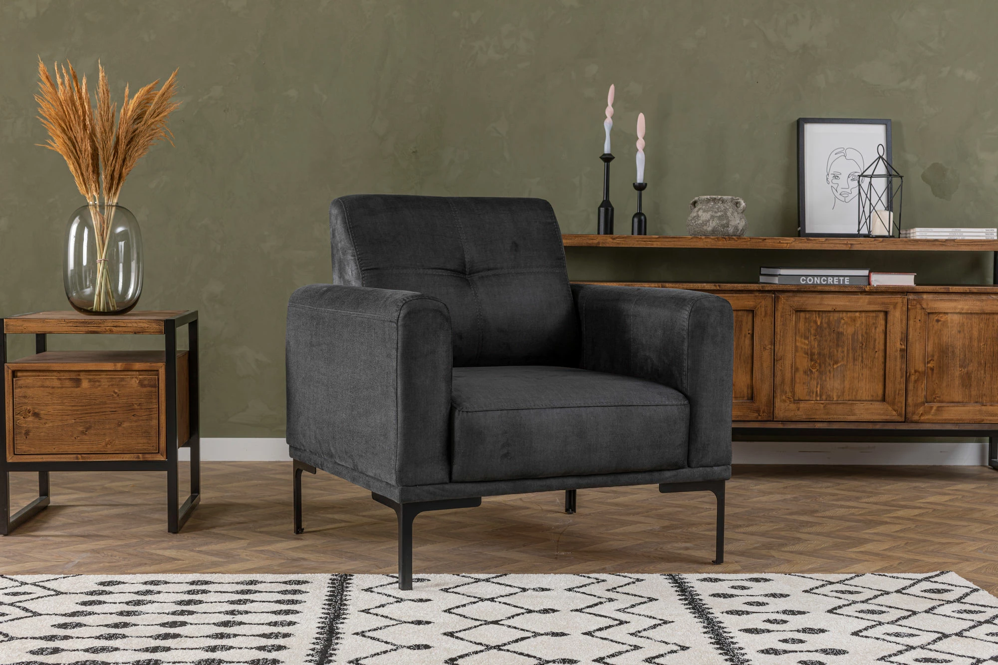 Karrige Wing Atelier del Sofa, Mustang, antracit
