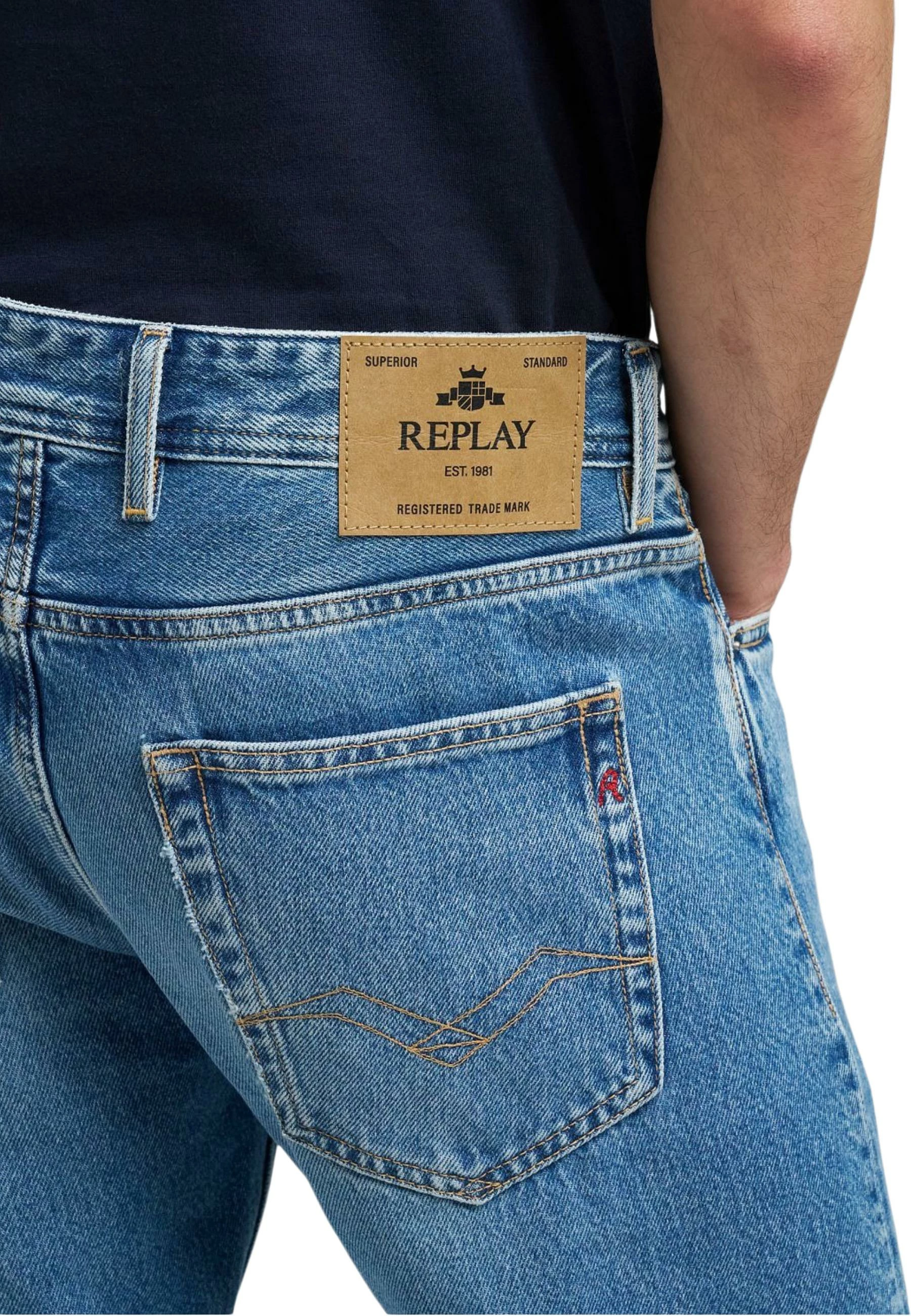 Xhinse slim për meshkuj Replay STRAIGHT MA972 .000.886 0C2, blu denim e çelët [Madhësia: W29 L32]