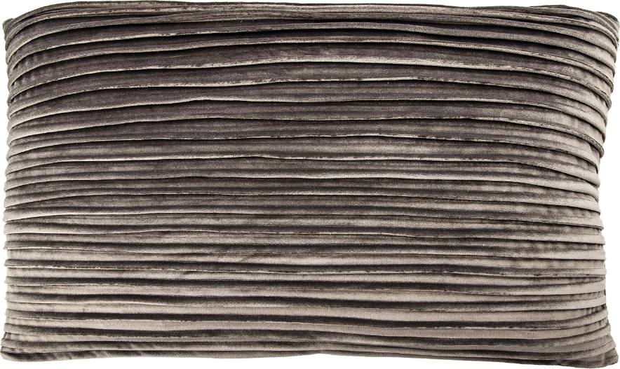 Jastëk dekorativ Plisse, kadife, ngjyrë kërpudhe, 40x60cm