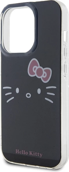 Mbështjellës Hello Kitty IML Kitty Face për iPhone 14 Pro Max, i zi