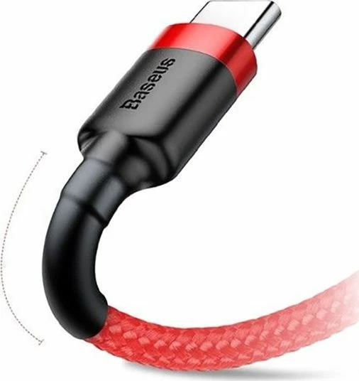 Kabllo USB-C në USB-C Baseus Cafule CATKLF-G09 1 m QC/PD 20V 3A, e kuqe