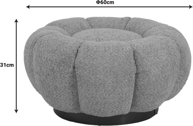 Karrige për bar boucle ngjyrë hiri D60x31cm