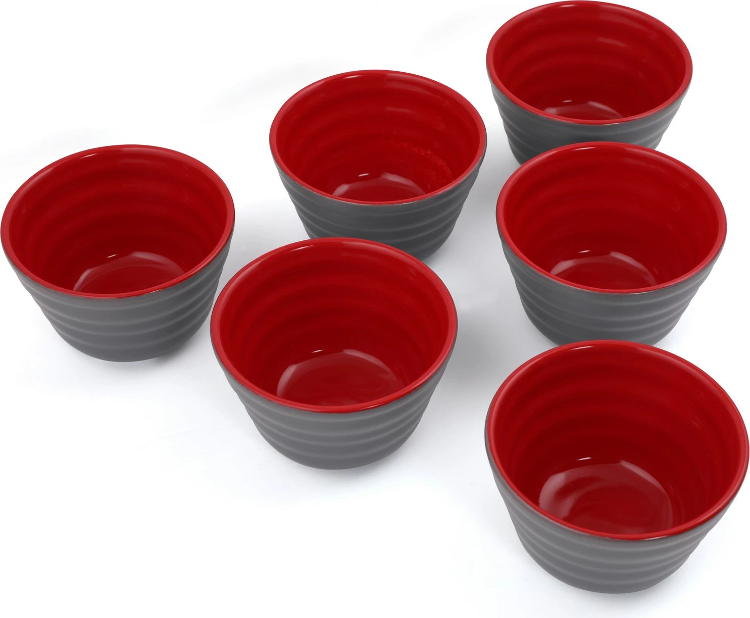 Set tasash qeramike (6 copë), Hermia Concept, gri dhe e kuqe, ST514006F469A0000000ACD100