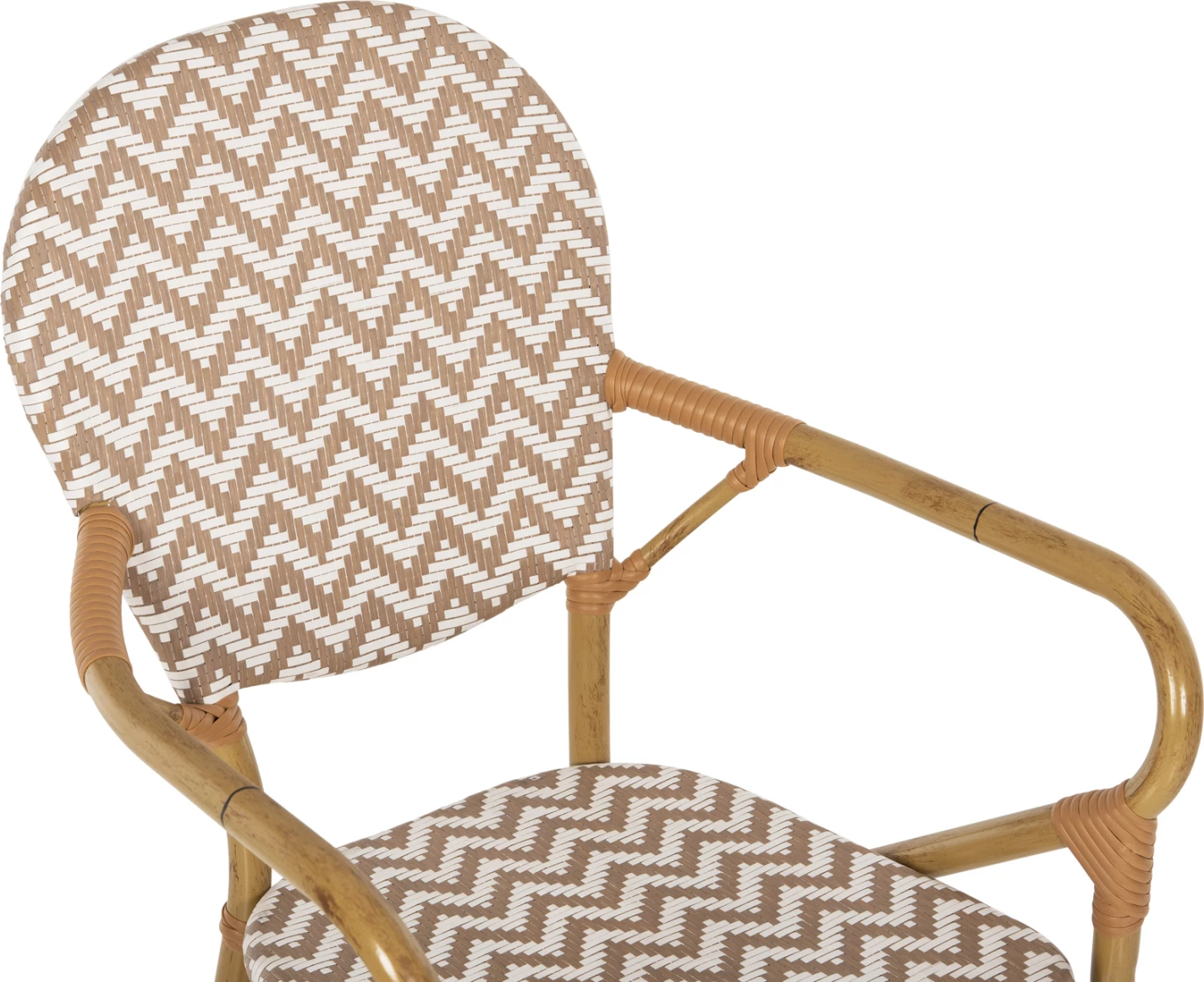 Karrige për jashtë, alumin pamje bambuje, tekstilene natyrale & e bardhë, FH5928.03, 55x58x95cm