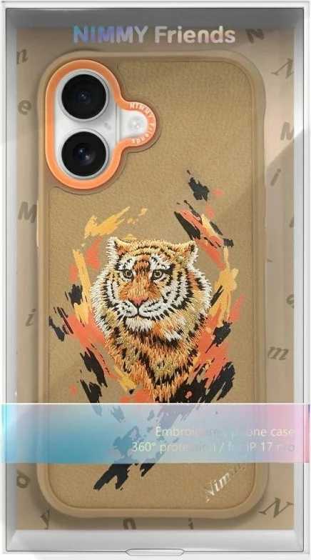 Kapak MagSafe Nimmy Tiger për iPhone 17, kafe e çelët