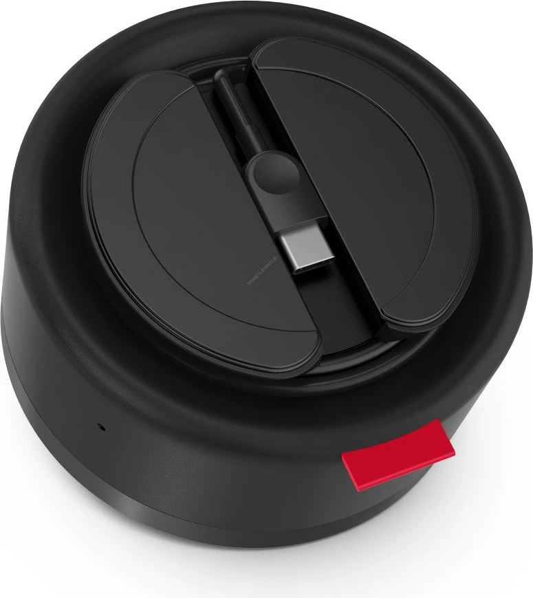 Altoparlant konferencash me kabëll, Lenovo Go 4XD1C82055, USB-C plug-and-play me adaptor USB-A, 2 mikrofona, Microsoft Teams Certified, Ø90 mm, 265 g, e zezë, me futerë